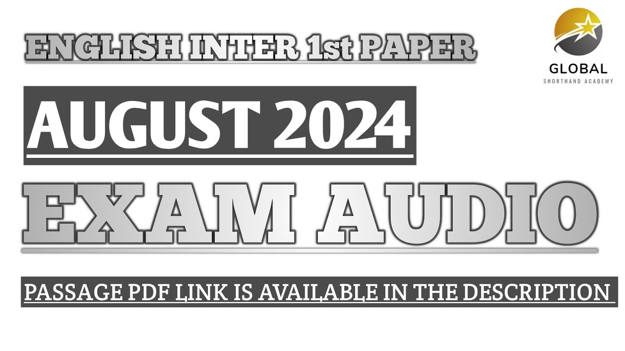 AUG 2024 SHORTHAND EXAM AUDIO ENGLISH INTER 1st PAPER | DOTE EXAM AUDIO