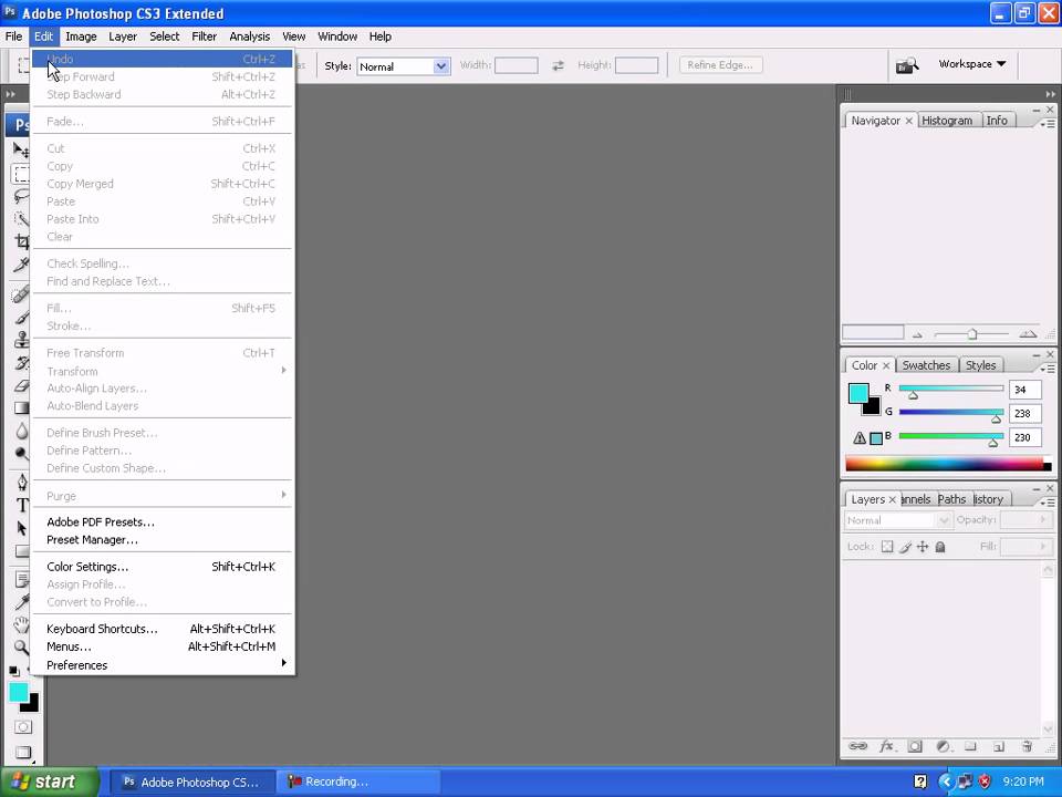 Adobe Photoshop CS3: How to create a  new layer