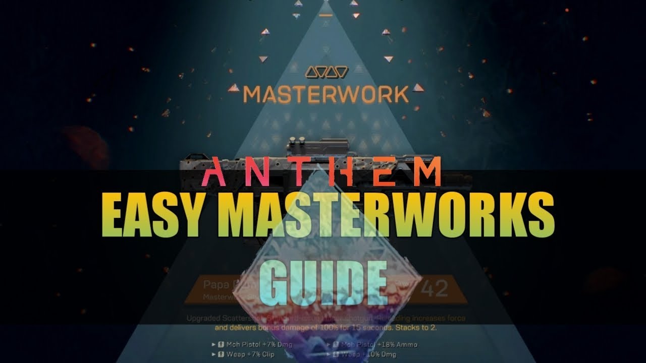 Anthem - How to get Easy MASTERWORK Weapons!!
