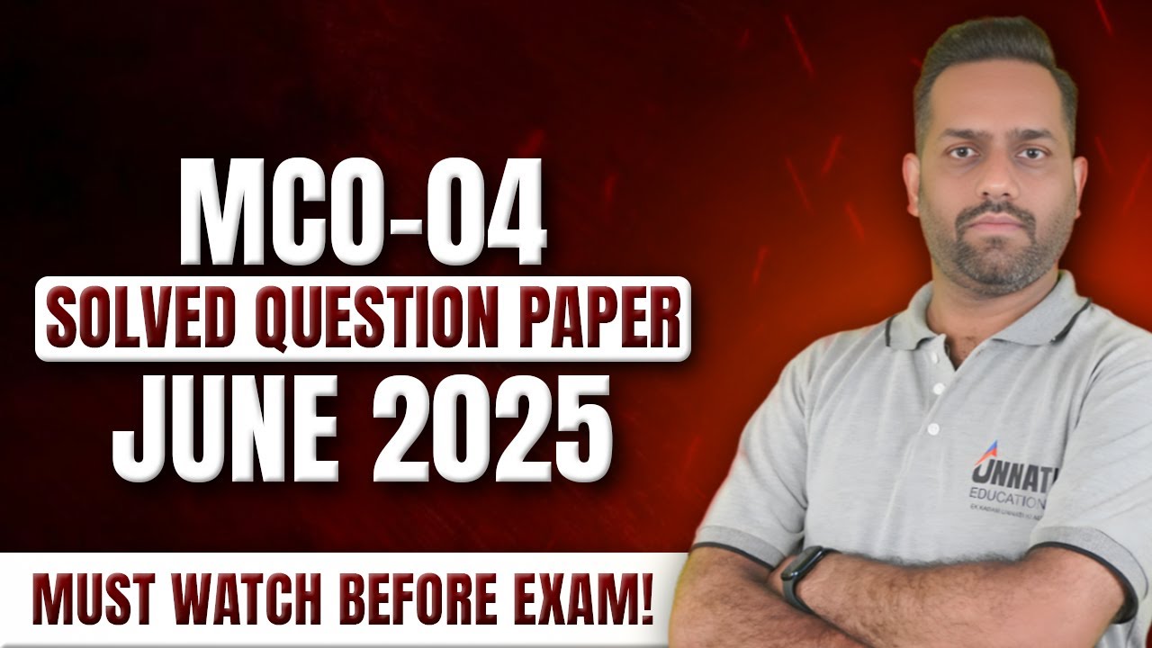 MCO 04 question paper June 2025 Solved | MCO 04 Question Paper &ndash; Miss = Fail Risk!
