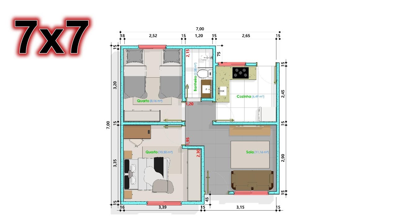 PLANTA BAIXA DE CASA7x7