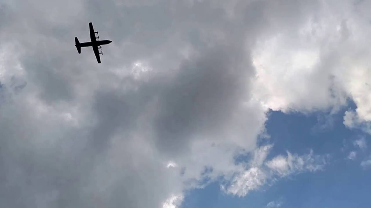 Notre Dame C130 Hercules fly over 9/4/2016