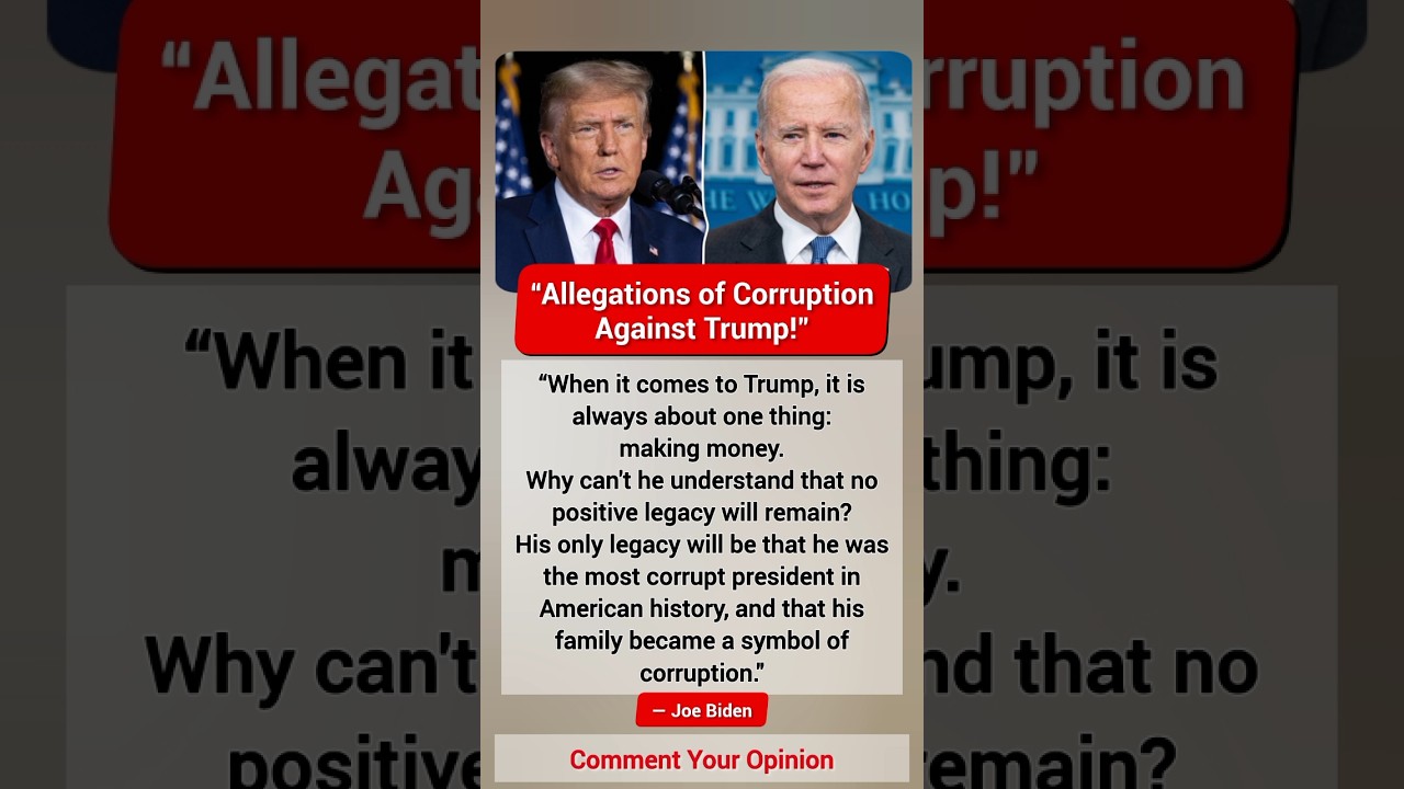 What BIDEN Said About TRUMP'S LEGACY?