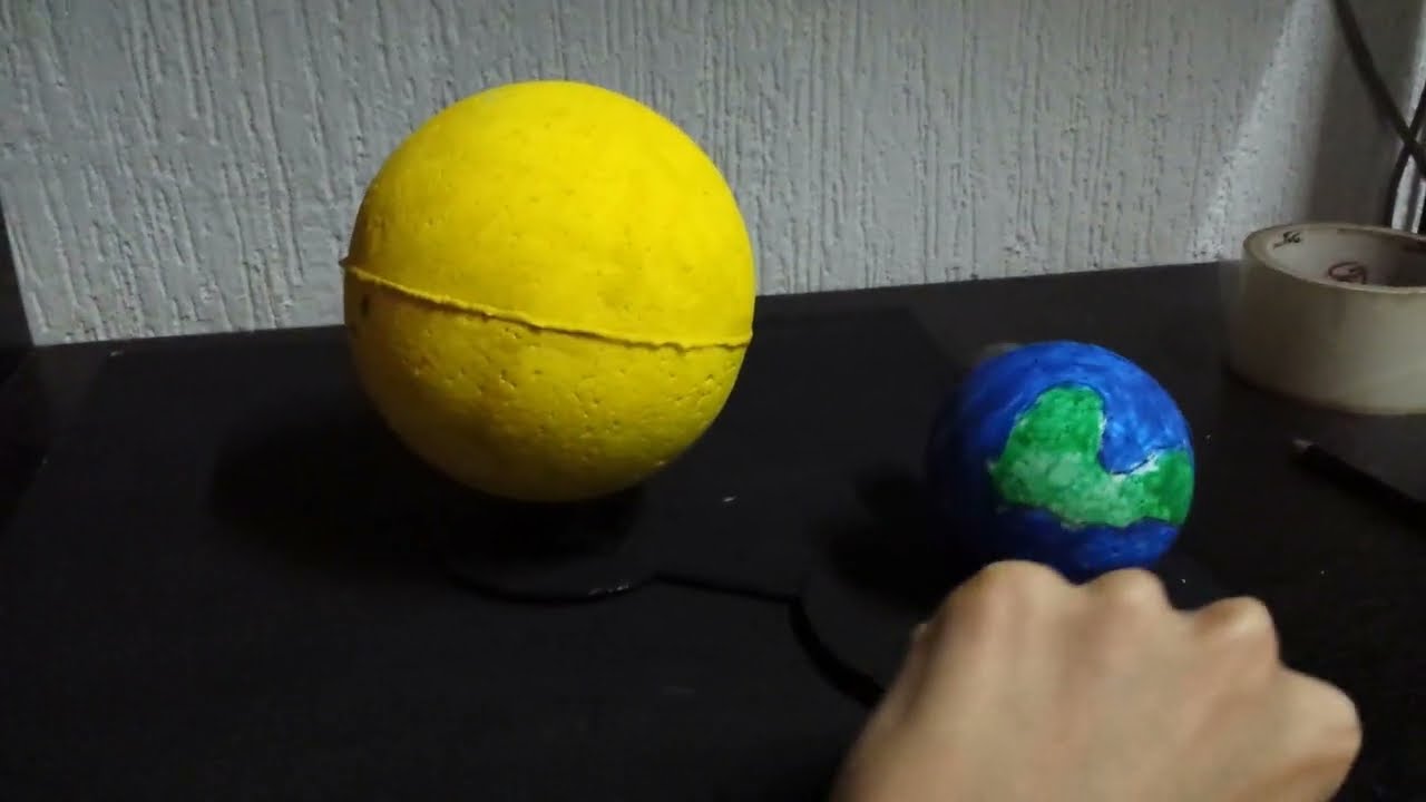 Modelo de rotación y traslación Tierra/Luna alrededor del Sol || EXPERIMENTO CASERO!