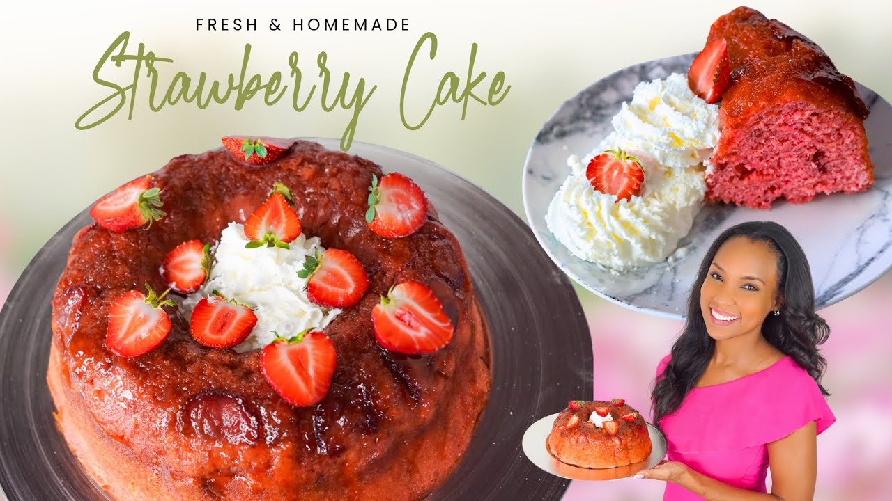 Easy Strawberry Cake Recipe with Fresh Strawberries