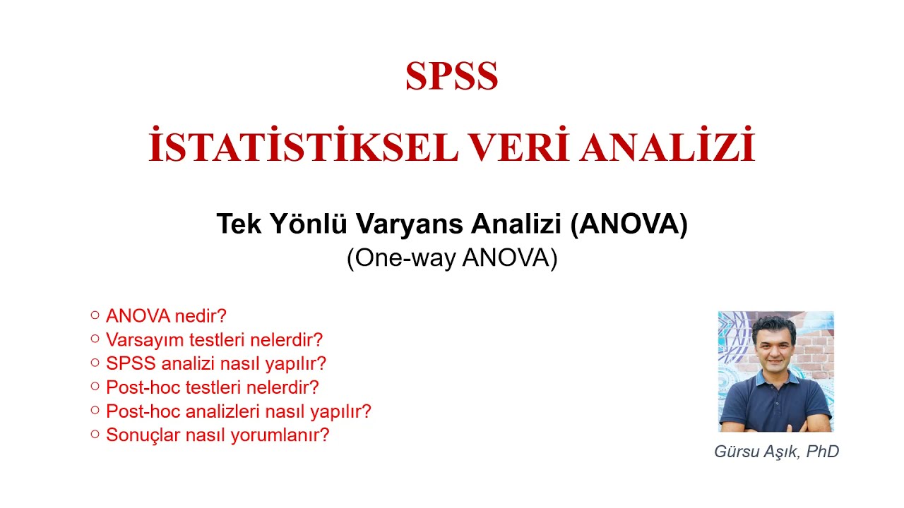 Tek Yönlü Varyans Analizi (ANOVA) / One-way ANOVA
