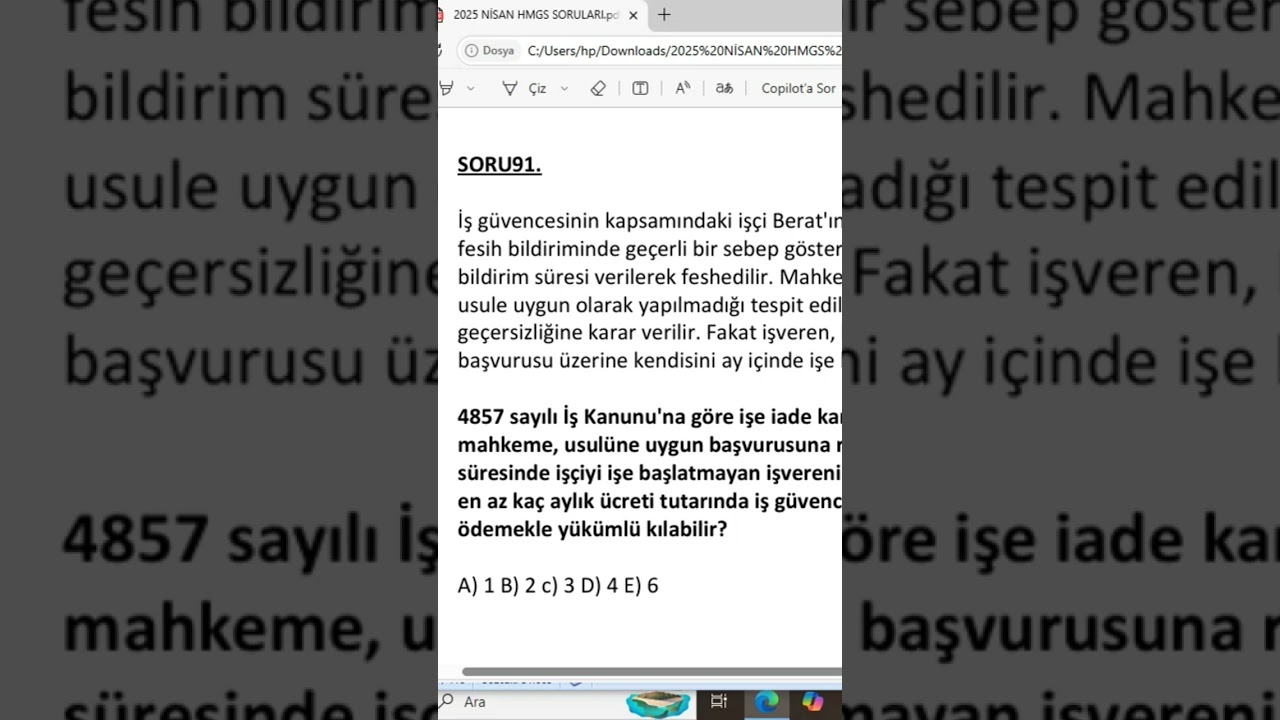 İş ve Sosyal G&uuml;venlik Hukuku #hukuksoruları #kpsshukuk #kpssa2025 #sınavhazırlık #i #hmgs