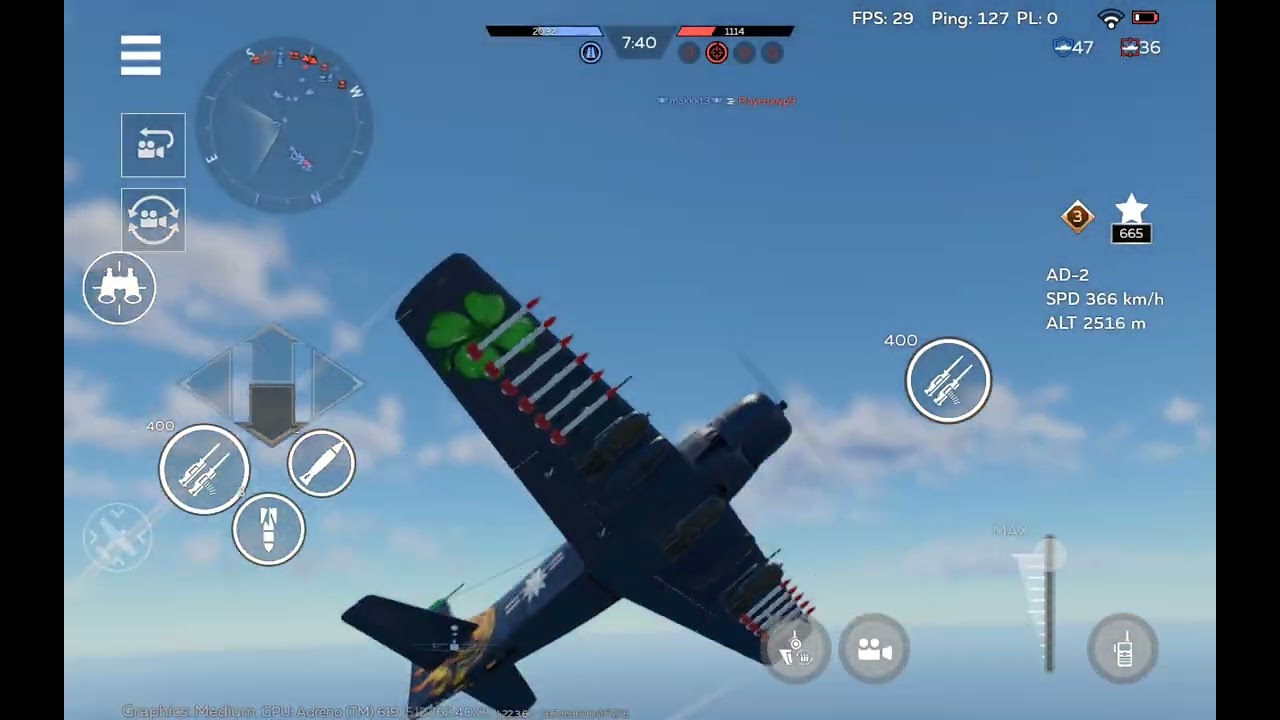 Fw 190 F-8, J7W1, A7M2, AD-2 Air Battle Gameplay #WTM close game win 🏆 