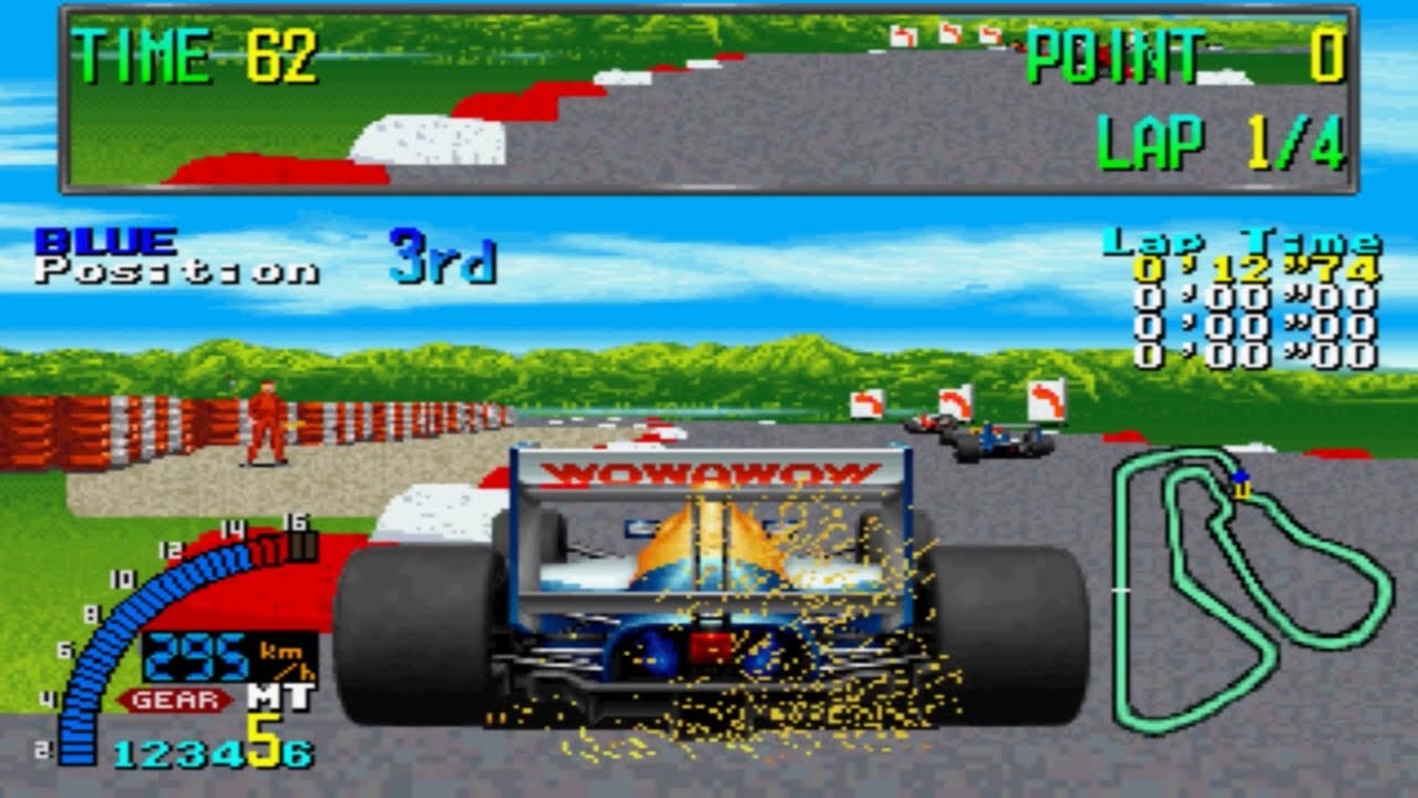 F1 Exhaust Note  - Sega System 32 - Blue Car - V12 Manual Transmission - Full Race