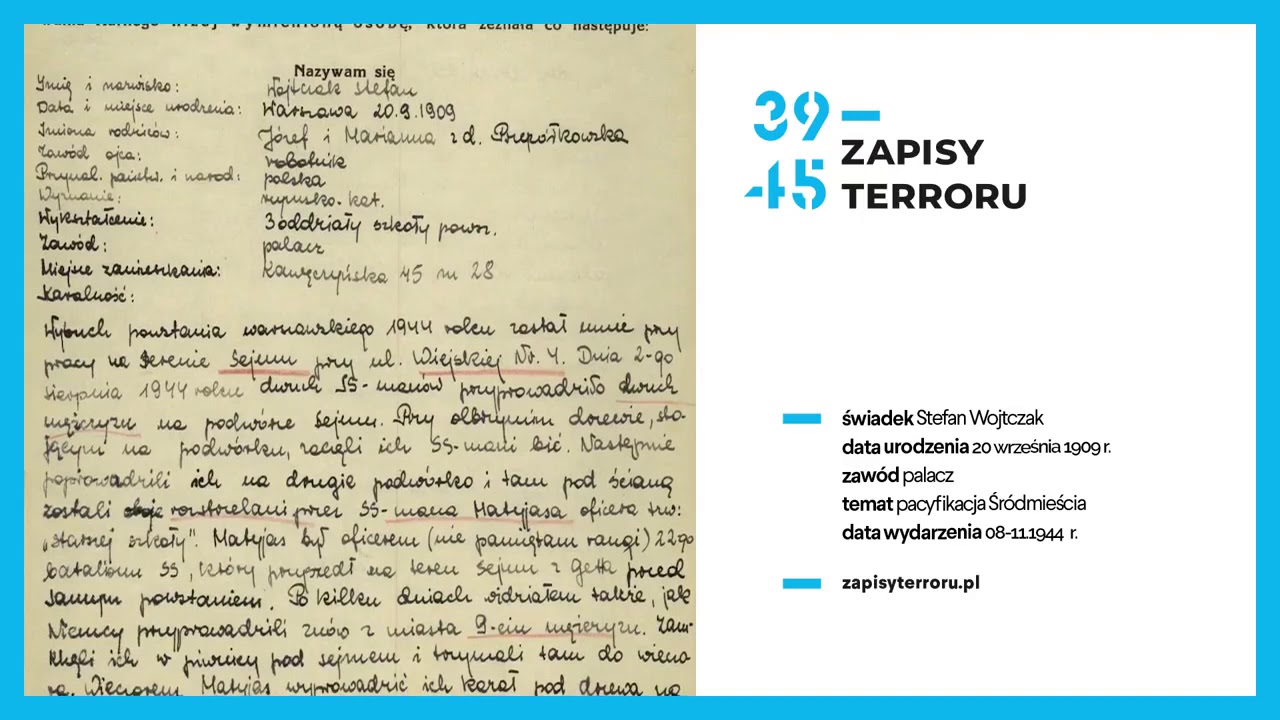 Zapisy Terroru. Świadectwo Stefana Wojtczaka - Powstanie Warszawskie