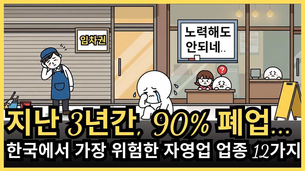 “열심히 일해도 수입은 0원”2026년 자영업 붕괴, 한국에서 가장 위험한 12개 업종