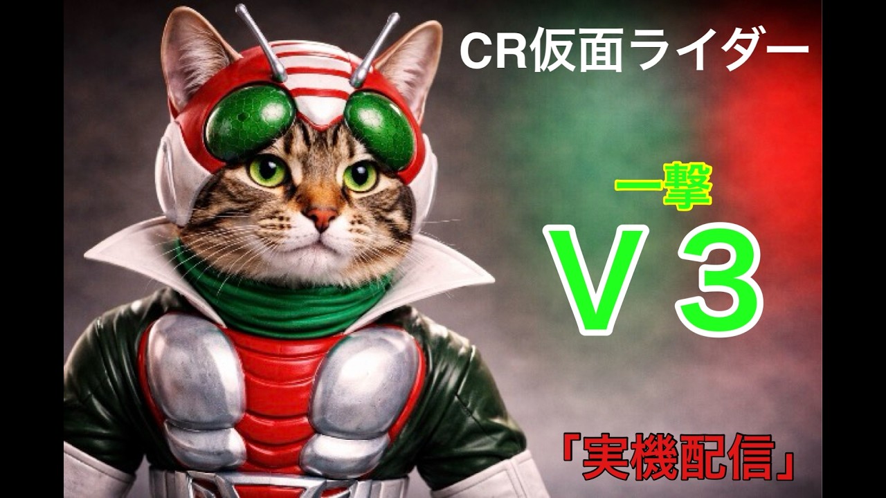 【パチンコ実機配信】  CR 仮面ライダーV3：風を切る変身，あの日の鼓動をもう一度！【ライブ配信】#パチンコ#shorts#仮面ライダーV3