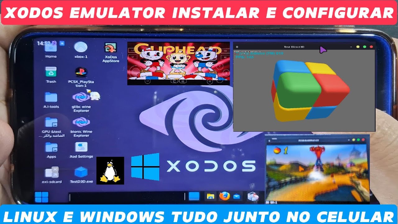 XODOS COMO INSTALAR E CONFIGURAR EMULADOR DE WINDOWS E LINUX PARA CELULAR ANDROID!