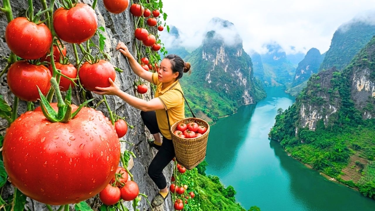 Harvesting 3000kg+ Tomatoes, Selling Out at Market, Then Caring for Pets and Cooking Noodles