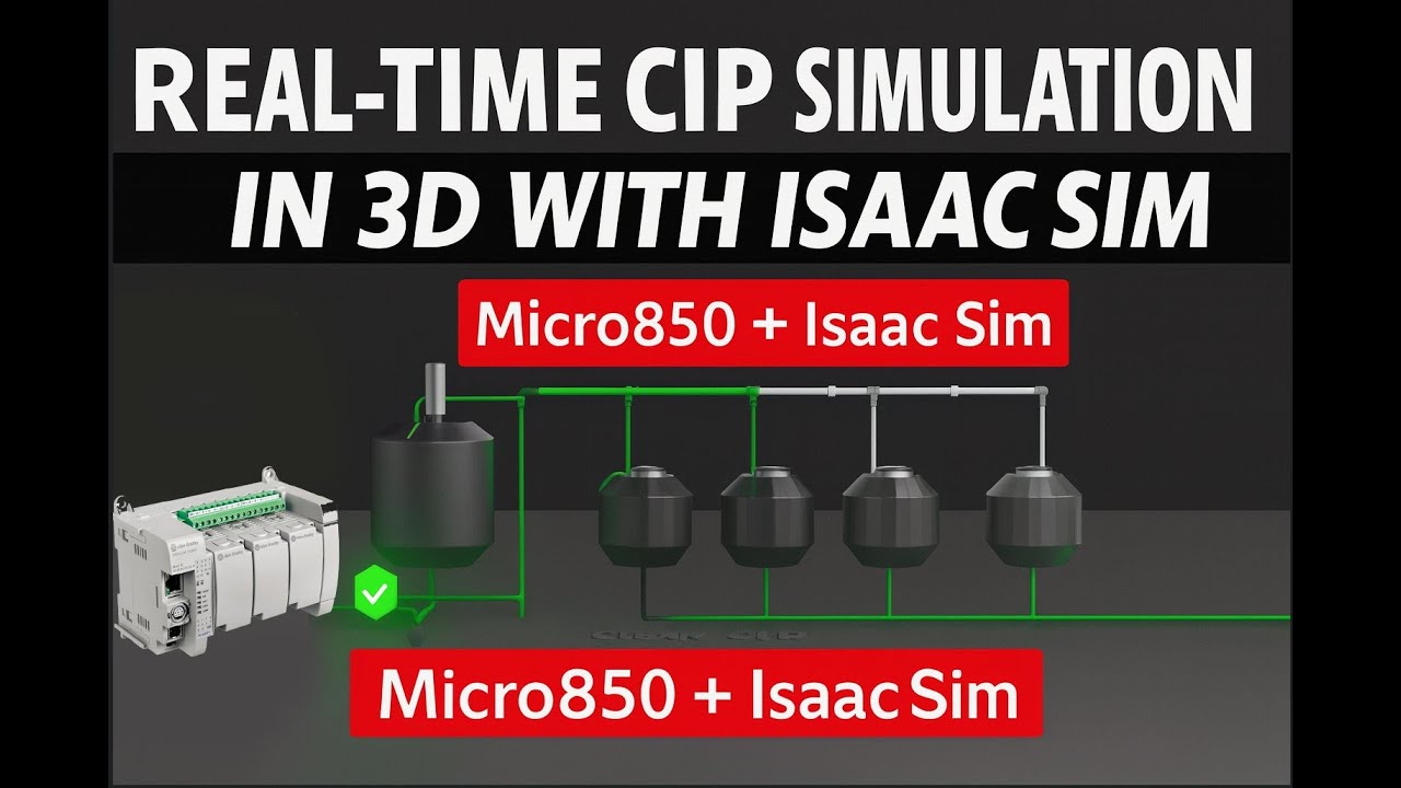 Real-Time CIP Process Simulation With Rockwell Micro850, Blender & Isaac Sim