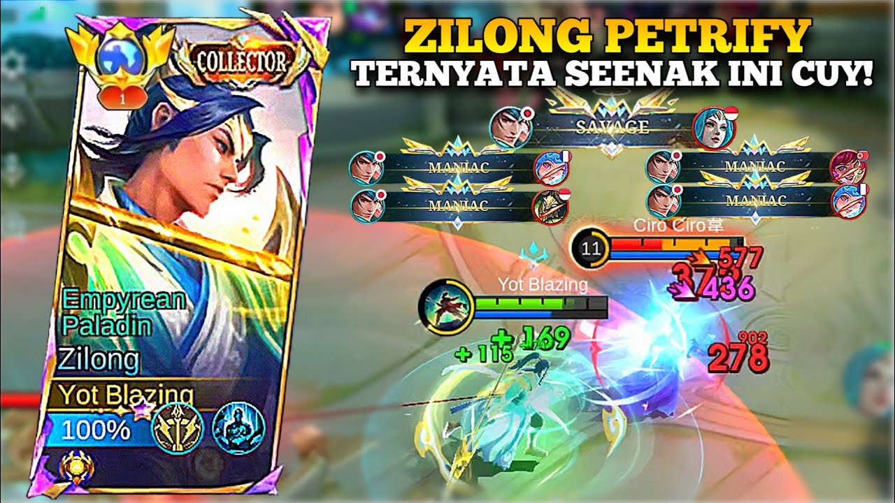 ZILONG (PETRIFY) TERNYATA ENAK JUGA CUY!! 2 MATCH FULL MANIAC + SAVAGE?!!🔥MLBB