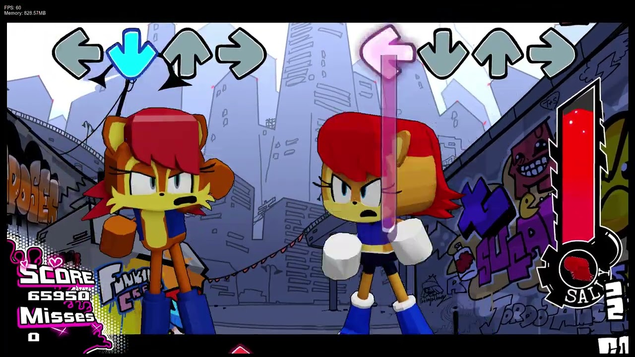 FNF: Bald-fight Sally 1.0 vs Sally 1.2 Sonic.EXE:The Disaster shitpost