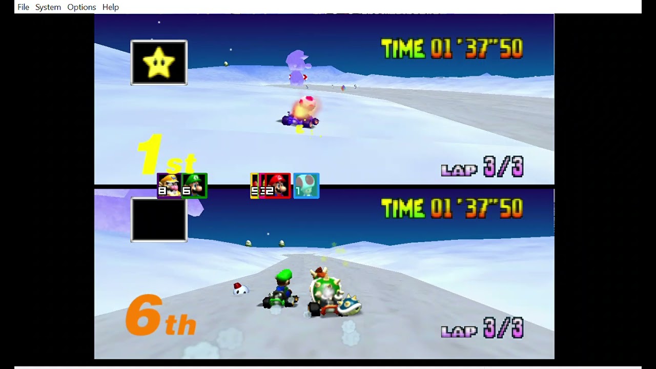 Mario Kart 64 2-Player Grand Prix: Toad vs. Bowser (Flower Cup)