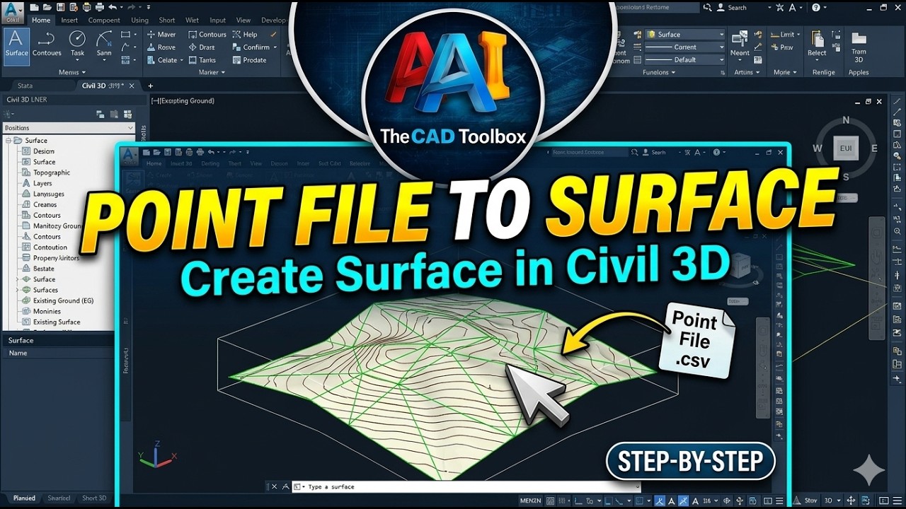 How to Import Survey Points from CSV File in Civil 3D | Civil 3D Point Import from Excel | #civil3d