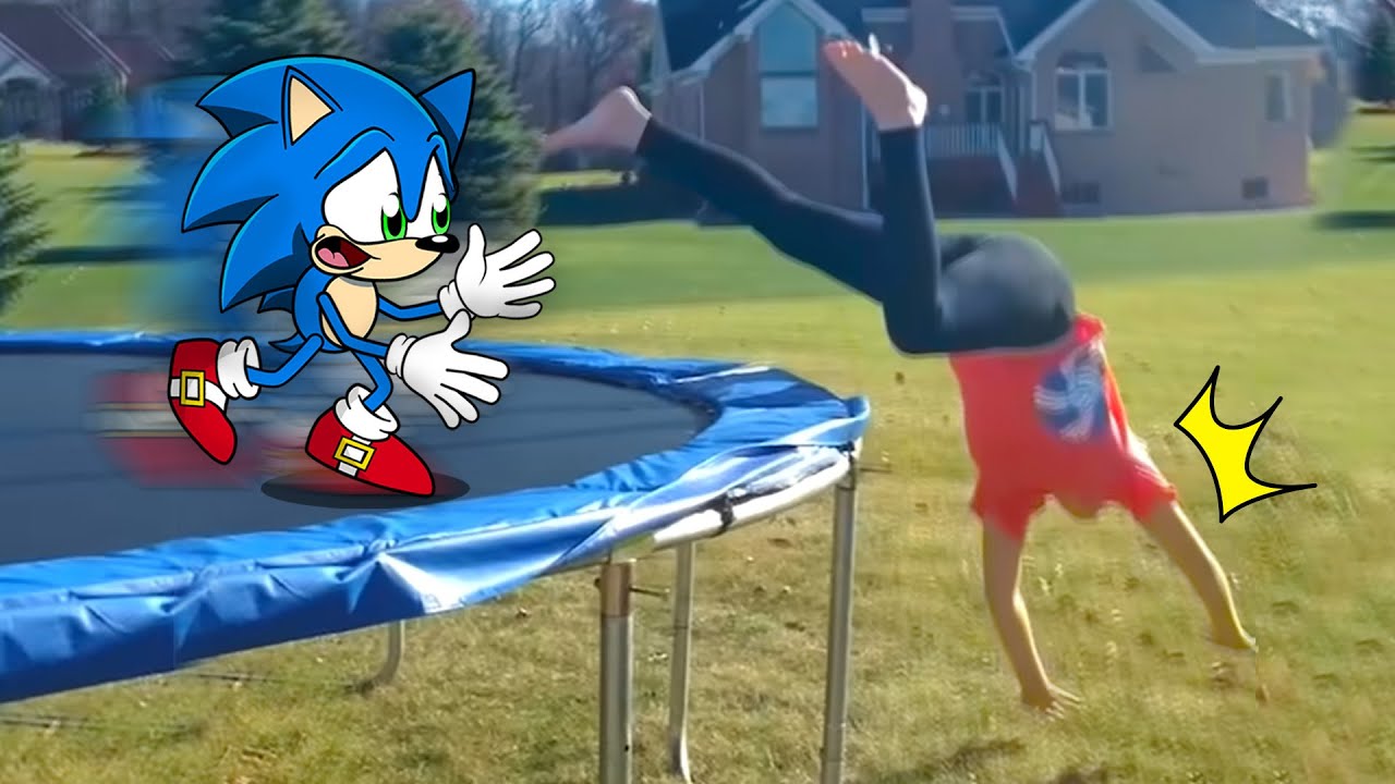 Trampoline Fails Funny | Sonic in Real Life | Funny People Fails - Woa Doodland