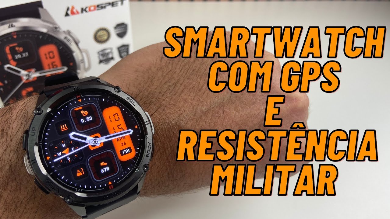 KOSPET T3 ULTRA - O SMARTWATCH MAIS RESISTENTE E COM CERTIFICADO MILITAR. TEM GPS, BARÔMETRO, 5ATM
