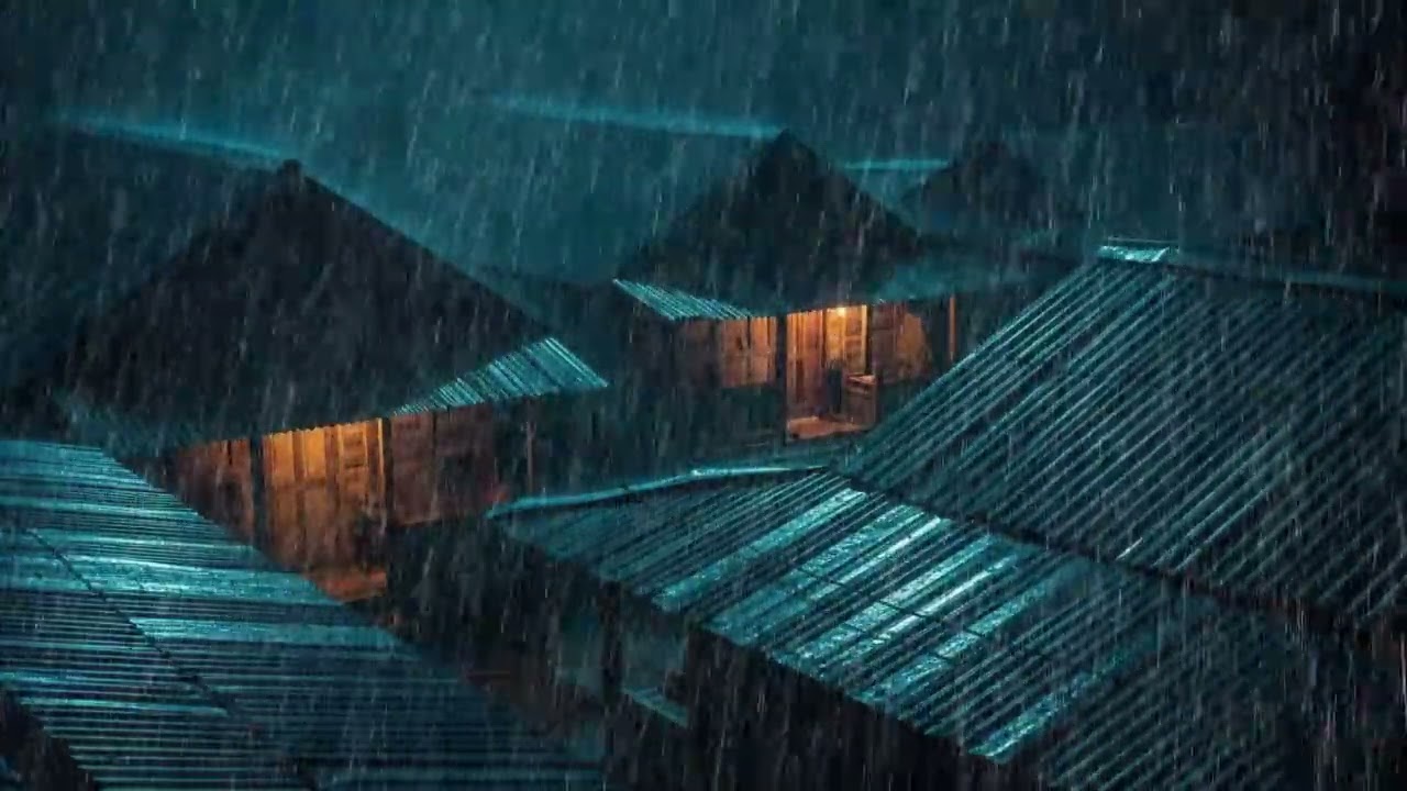 No Ads Rain Sounds for Sleeping – ASMR Heavy Tin Roof Rain to Calm Anxiety and Sleep Fast