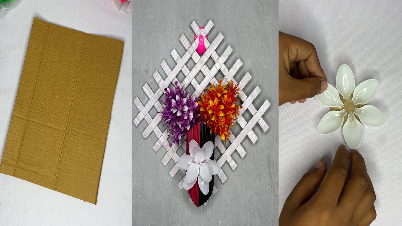 Cardboard & Plastic Spoon Wall Hanging | BestWaste Material DIY#osmcraft