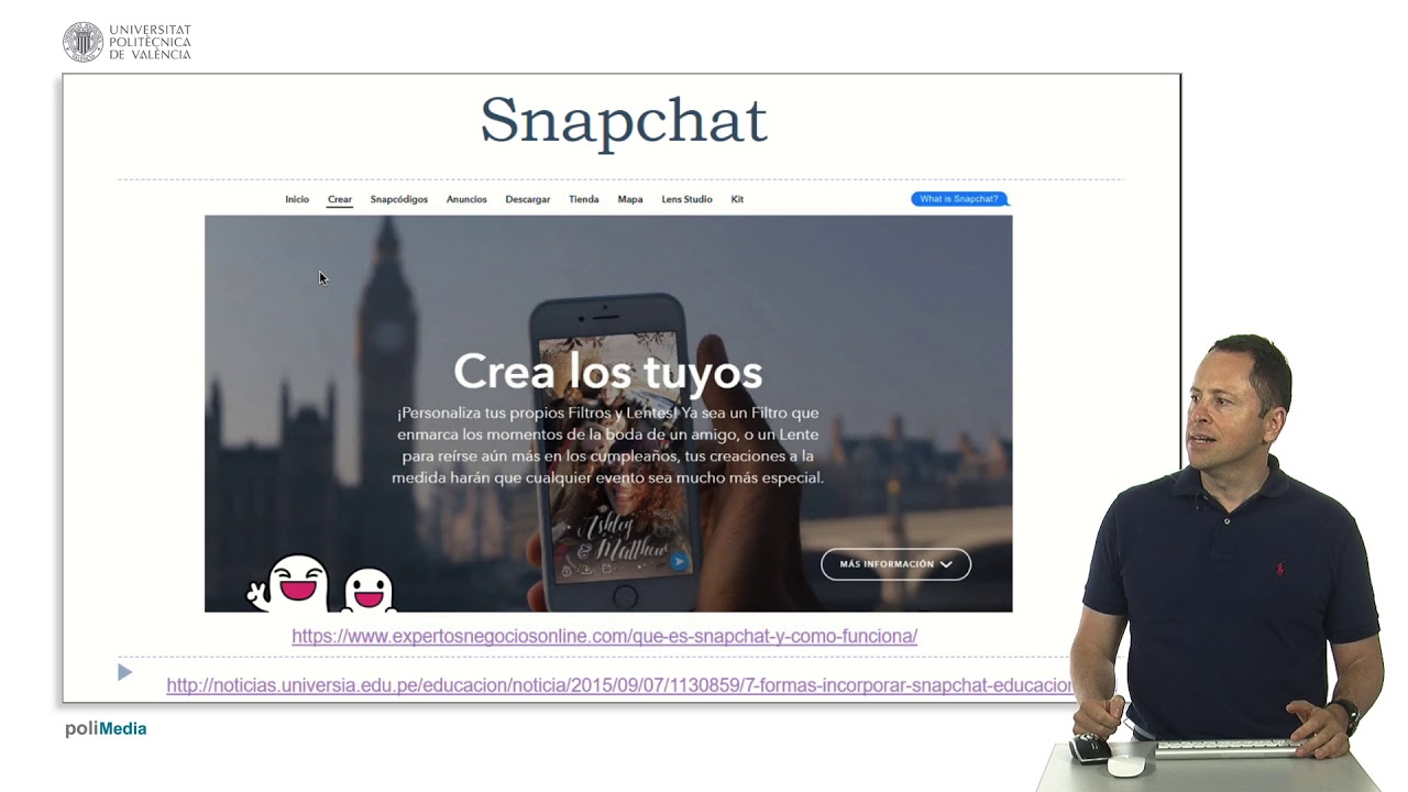 Tecnologías para la educación. Otras redes sociales (Instagram, snapchat, pinterest,  | 82/141 | UPV