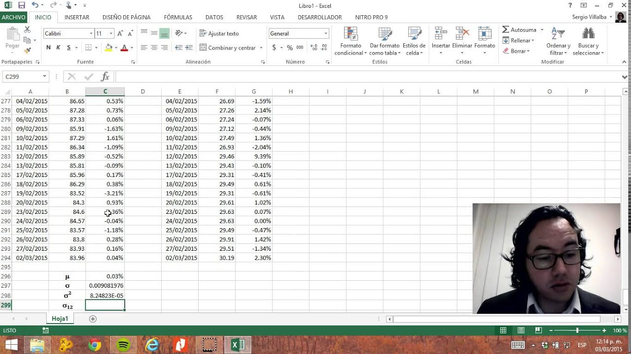 Frontera eficiente de Markowitz con Excel