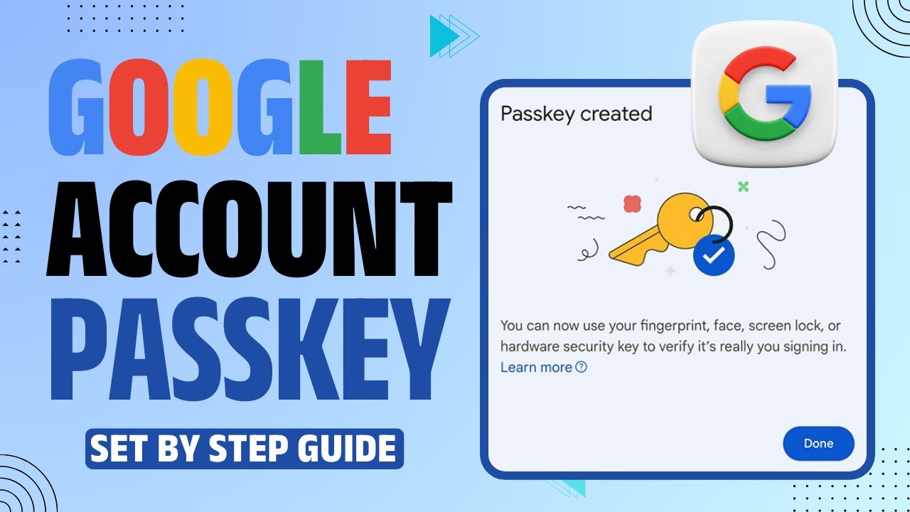 Как настроить пароль для вашей учетной записи Google #passkey #google #GoogleLogin #OnlineSafety