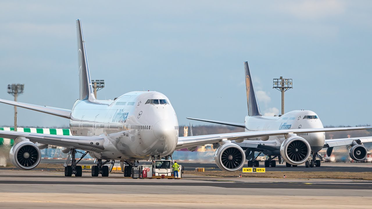 2 Hrs of Plane Spotting at Frankfurt Airport - 110+ CLOSE UP Landings and Takeoffs with Flight Info