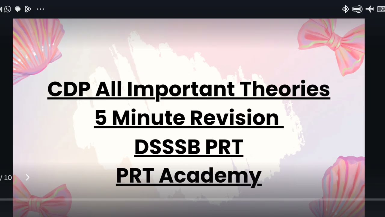 CDP Most Important Theories Explained in Simple Language | DSSSB/CTET