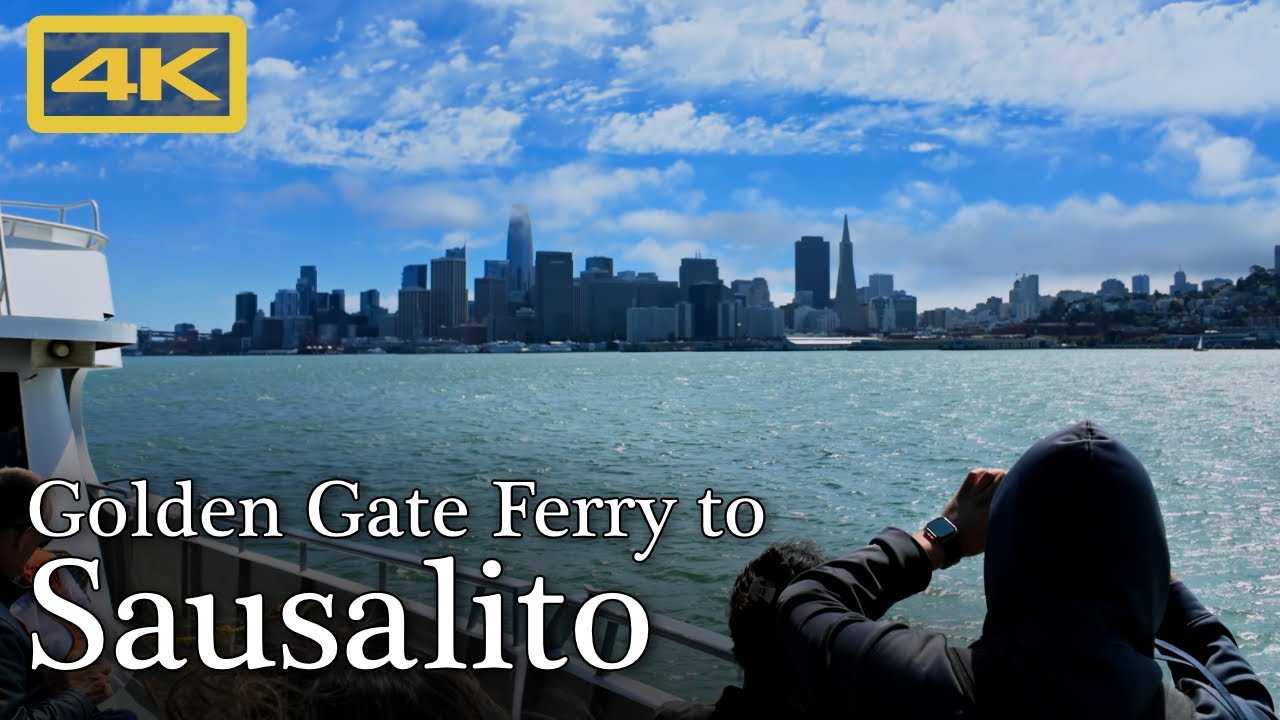 San Francisco Bay Ferry to Sausalito, Golden Gate Ferry, Spaulding Class Ferry, MS Marin, 4K Ride