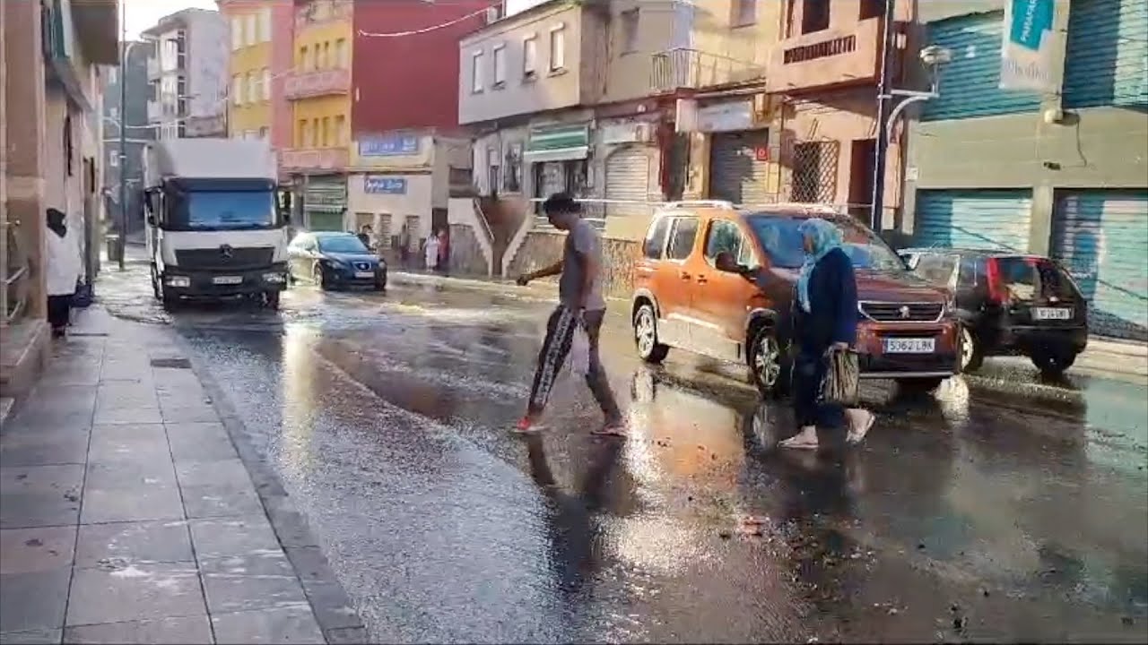 Hadú, convertida en una piscina por el colapso de las alcantarillas