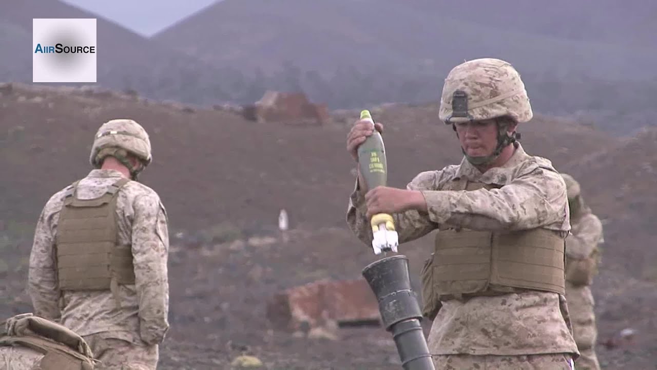 U.S. Marines Firing M252 81mm Mortar System