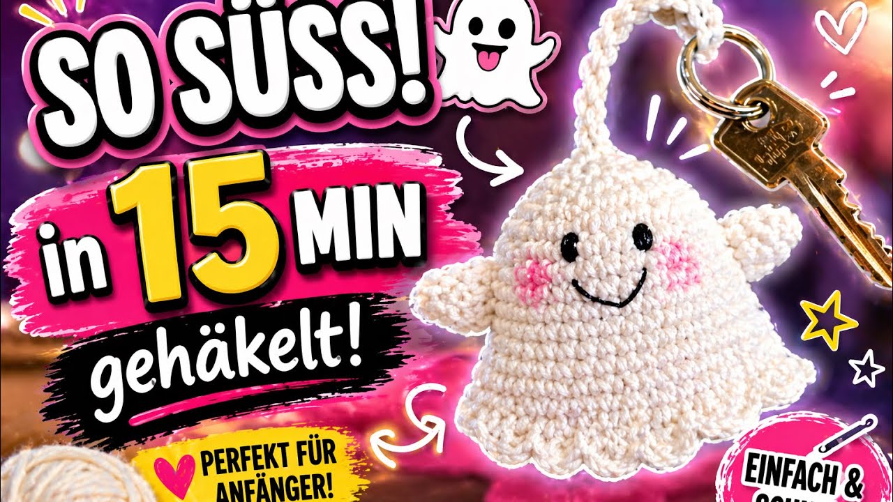 Häkeln Sie einen Amigurumi-Geist-Anhänger!