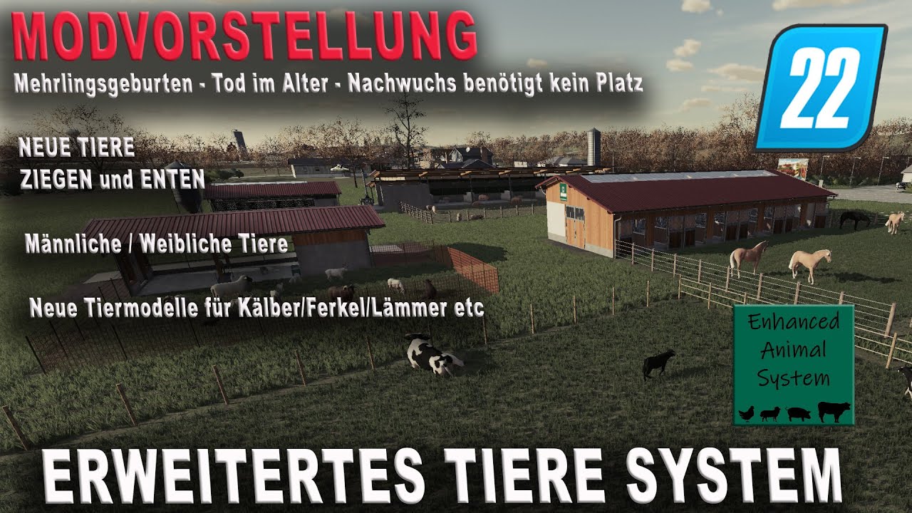 LS22 - Modvorstellung - Ziegen und Enten als neue Tiere - Erweitertes Tier System!