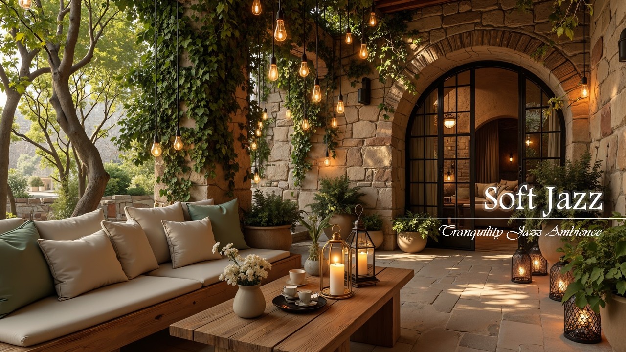 Relaxing Jazz Moment On Sunlit Porch | Tranquil Cafe With Soft Jazz Music For Study, Work & Unwin...