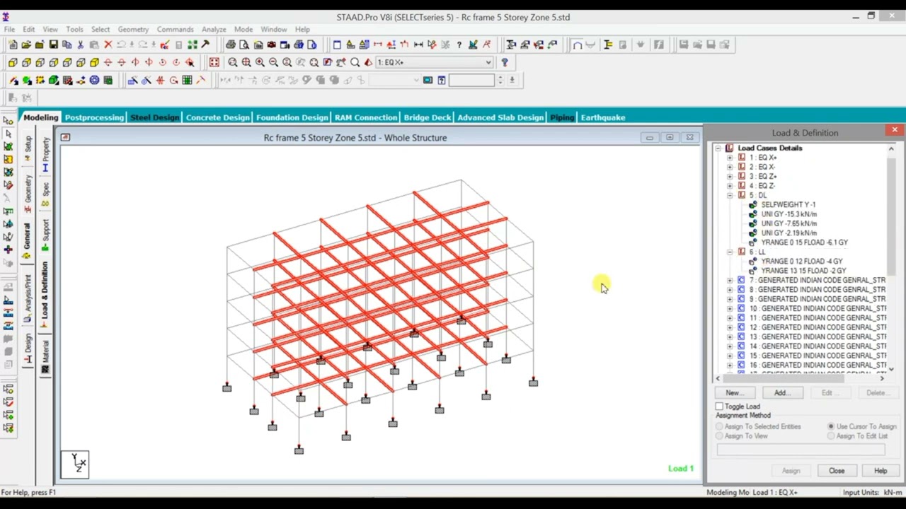 Result Analysis of RC Frame in Staad Pro