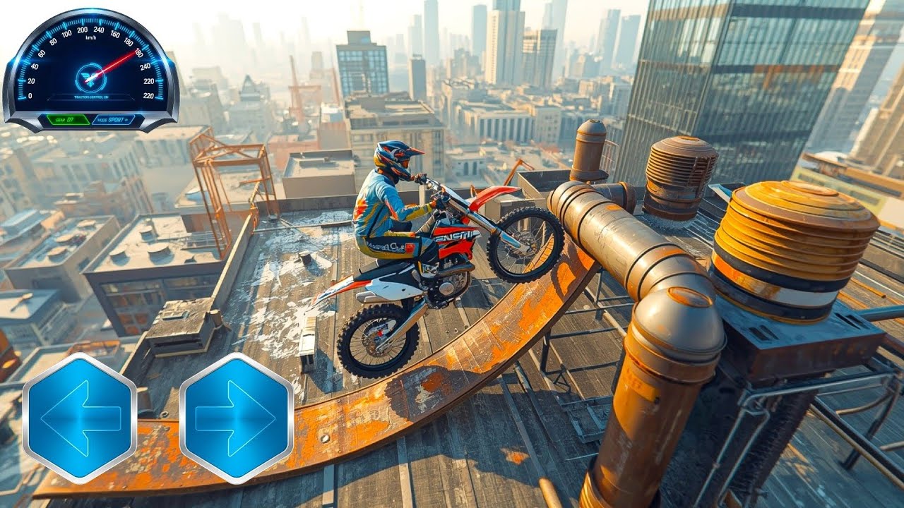 Rooftop Bike Stunt Challenge in City | Crazy Jumps Gameplay | Rashmi Games