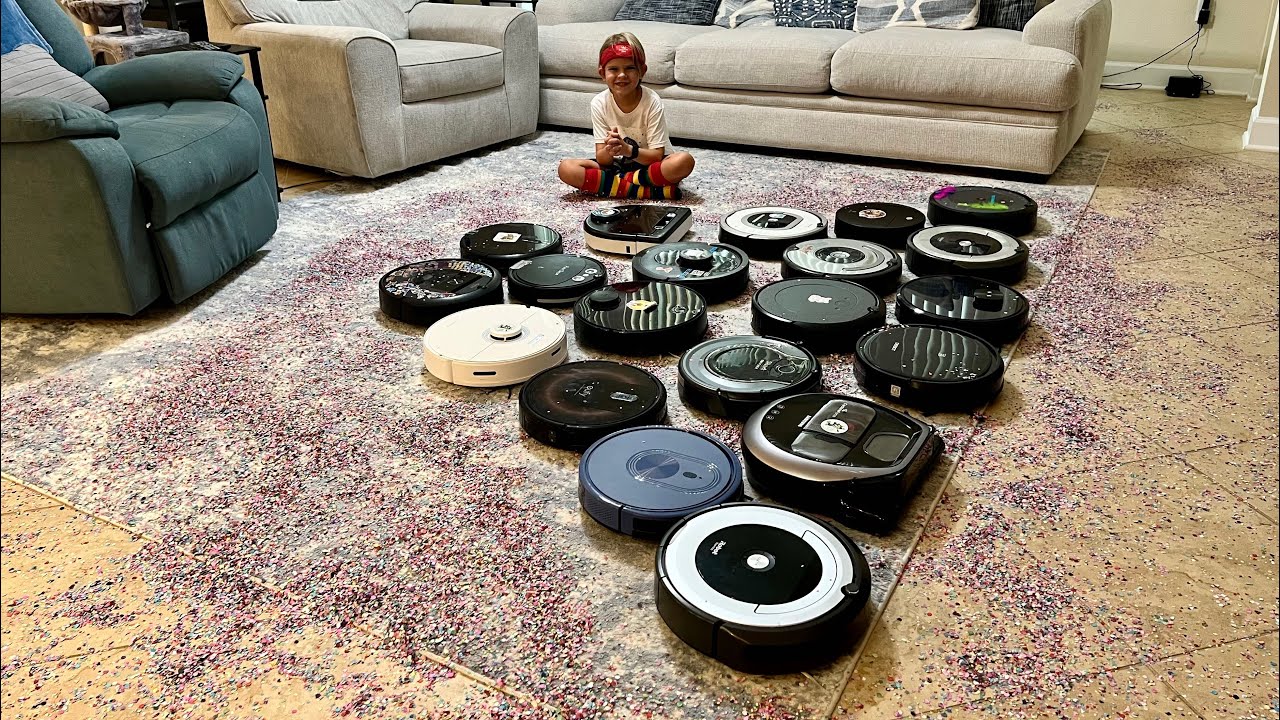 20 Robot Vacuums Clean ENTIRE House COVERED in Confetti!!