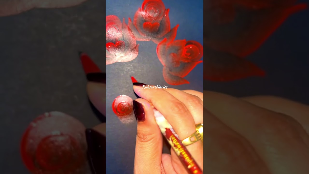 Beautiful Rose 🥀 #onestrokepainting #floralart #paintstrokes #acrylicpainting #ytshorts #youtube