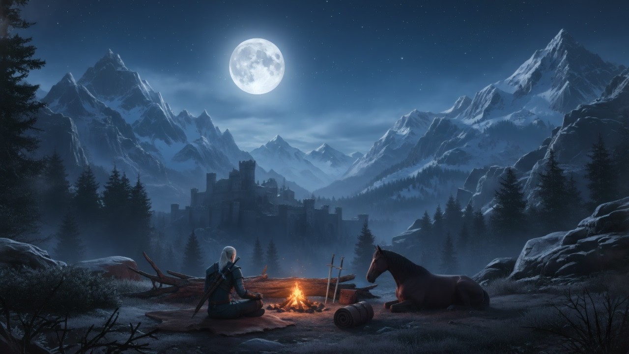 Resting on The Path – Relaxing Medieval Music & Cozy Fireplace Ambience 🔥