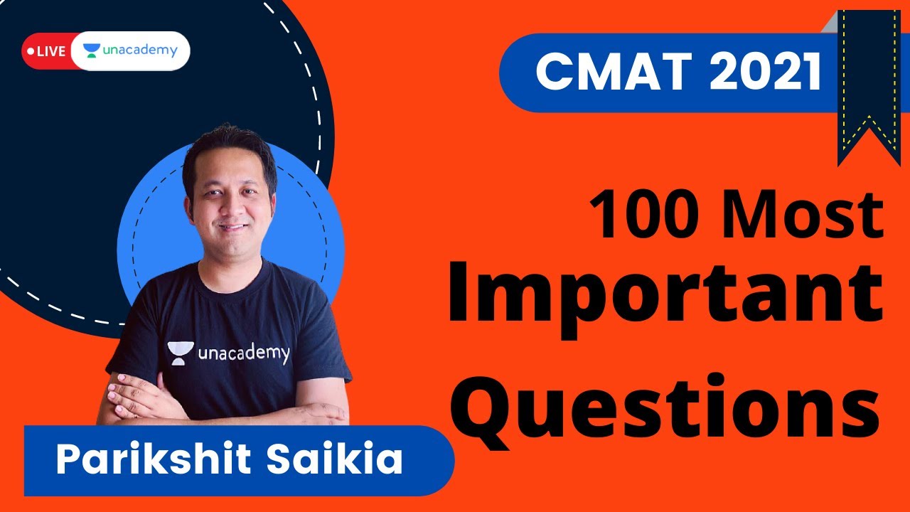 CMAT 2021 | 100 Most Important Concepts | QA | Parikshit Saikia |