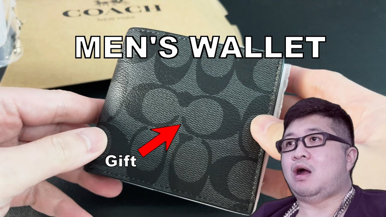 COACH MEN'S WALLET | F75006 CQ/BK COIN SIG PVC 230921EDC | ASMR Unboxing