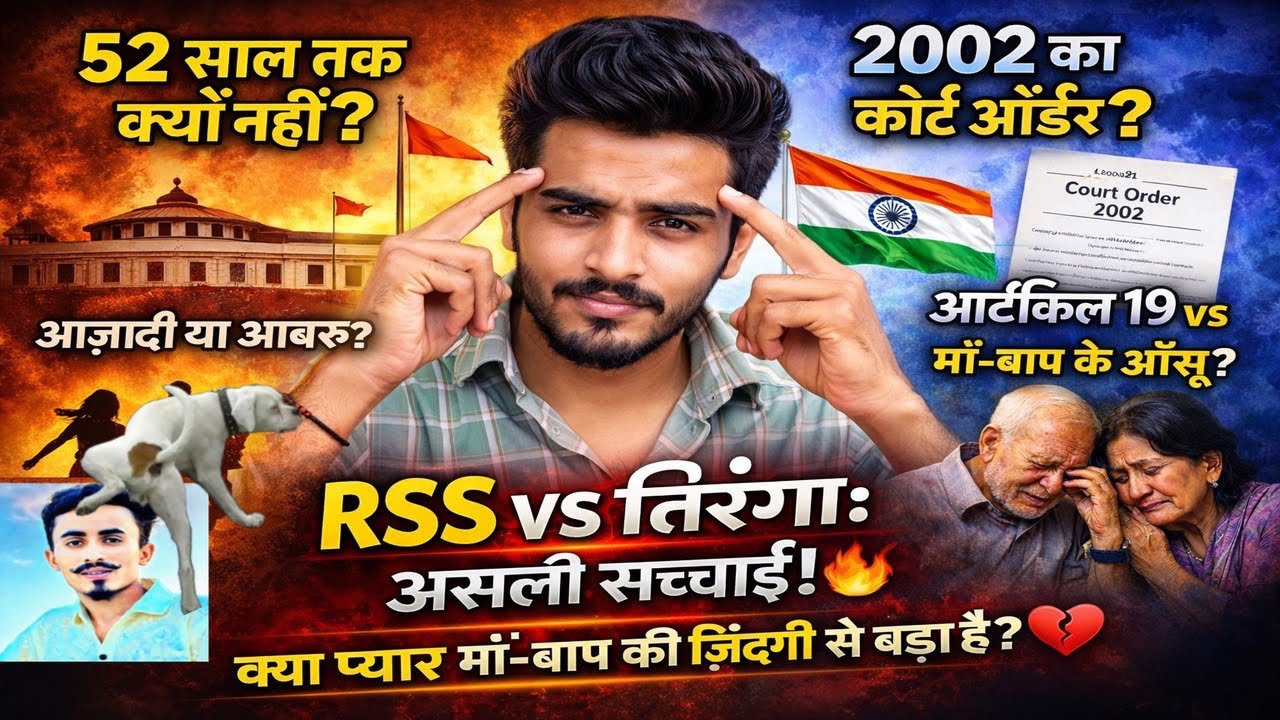 52 साल का सवाल: RSS और तिरंगा विवाद का सच क्या है प्यार बड़ा या माँ-बाप? Article 19 की सच्चाई