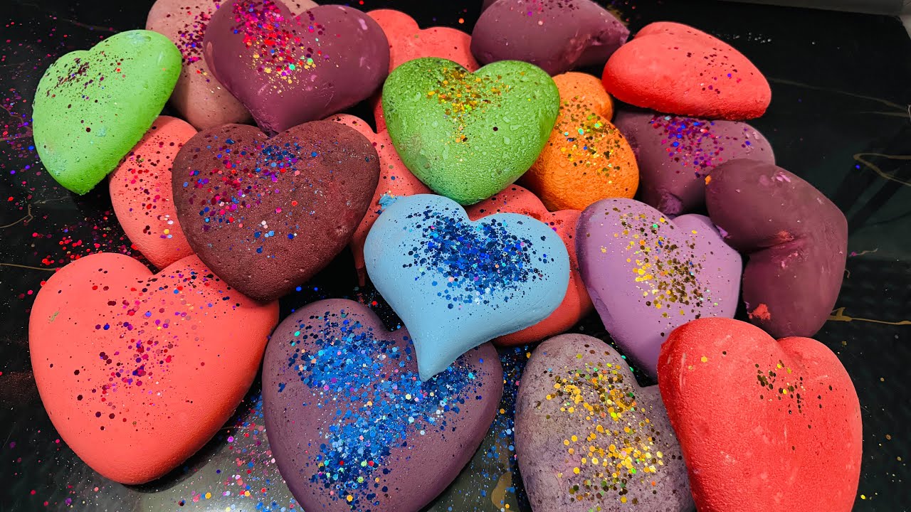 Variety Color Heart Shape Chalk ASMR Crush | Oddly Satisfying ASMR 