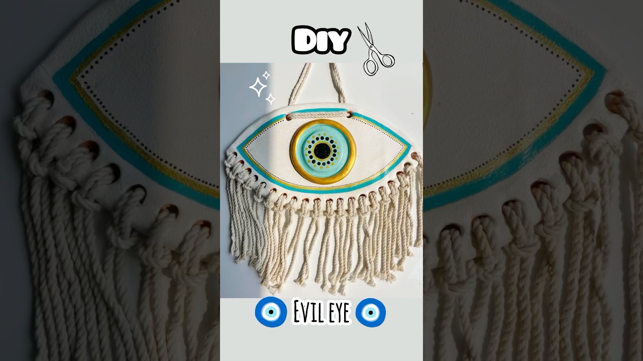 EVIL EYE 🧿 WALL HANGING TUTORIAL from WALL PUTTY #diy #craft #wallputtycraft #evileye #ytshorts