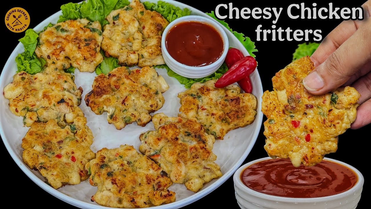 Crispy Chicken Cheese Fritters Recipe | Easy & Quick Snack for Kids & Guests!