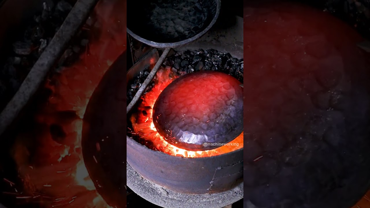 Craft forging copper bowls makes relaxing sounds